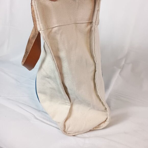 Extra Large 'S' Canvas Tote Shopper Bag Carryall Leather Straps Great Condition - Picture 5 of 9
